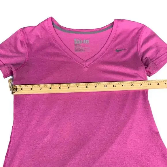 Nike Dri-Fit Womens Running T Shirt Pink Short Sleeve Size XS​​ - Picture 8 of 9